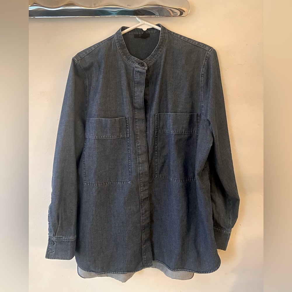 Women’s COS Blue Denim tunic button up Shirt